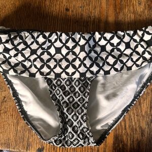Wide band bathing suit bottom (black/white)